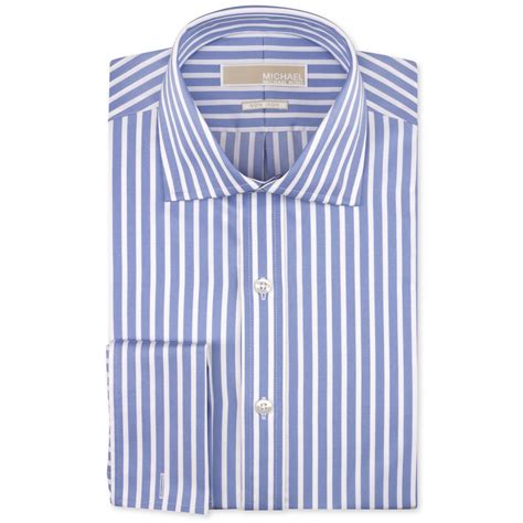 michael kors discount striped men's dress shirts